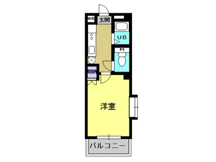 エクセル新屋敷(1K/4階)の間取り写真