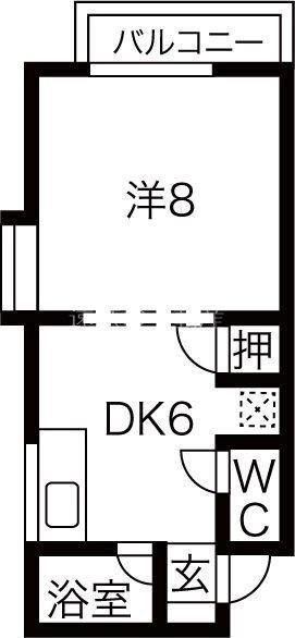 サンライフ高浜(1DK/2階)の間取り写真
