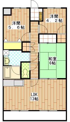 ベルティストン(3LDK/1階)の間取り写真