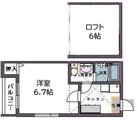 ウエストヴィレッジ(1K/1階)の間取り写真