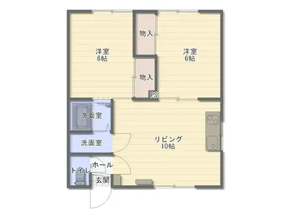 EST23(2LDK/2階)の間取り写真