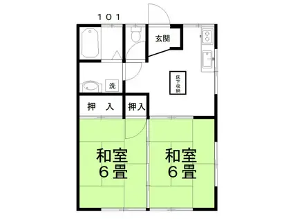 山口マンション(2DK/1階)の間取り写真