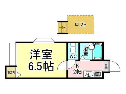 パンシオン森下A棟(1K/1階)の間取り写真