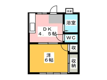 滝本ハイツ(1DK/2階)の間取り写真