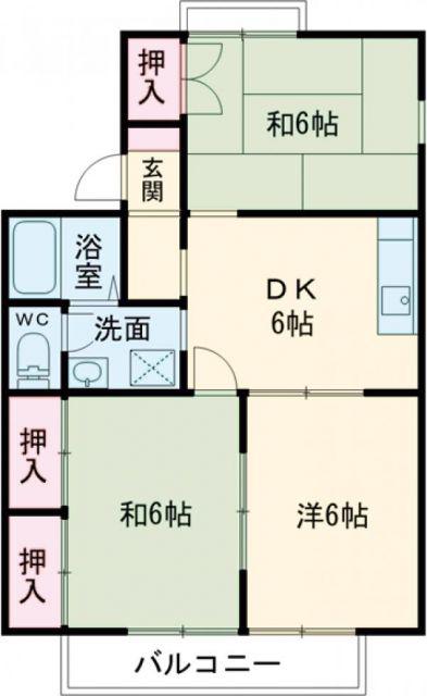 PARCROSETTEVI番館(3DK/1階)の間取り写真