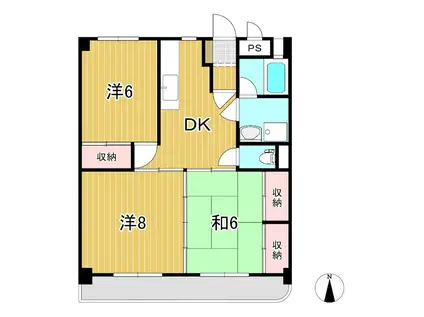 ハイムベルマリーナ(3DK/5階)の間取り写真