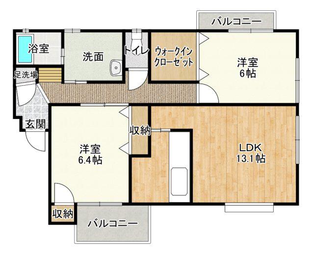 アプローズマンション(2LDK/1階)の間取り写真