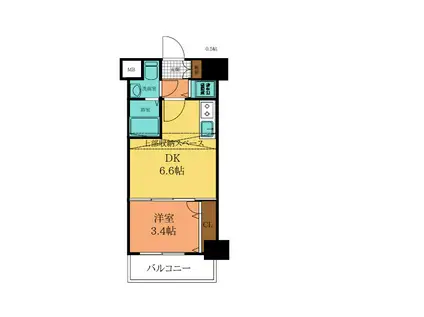 NO.71 ORIENT TRUST TOWER(1DK/6階)の間取り写真