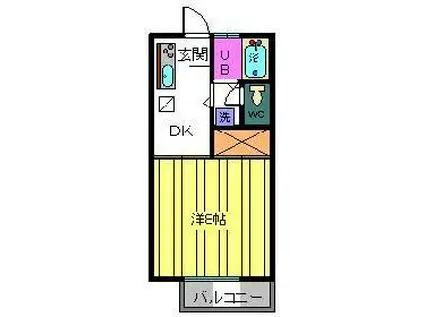 レジデンス石原D(1K/1階)の間取り写真