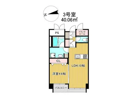 PAXレジデンス(1LDK/6階)の間取り写真