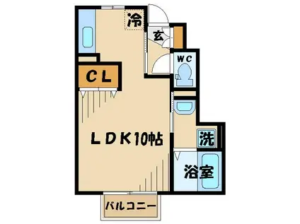 ラ・グラシューズ(ワンルーム/1階)の間取り写真