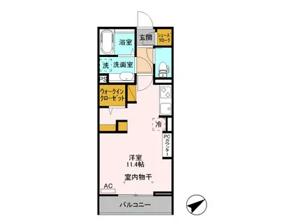 ロイジェントイン前橋(ワンルーム/3階)の間取り写真