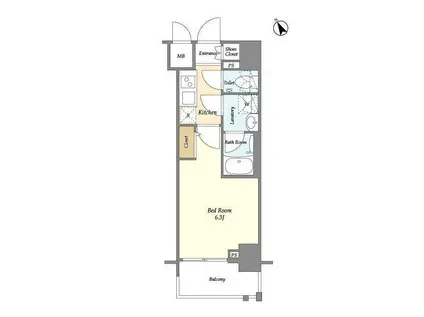 ディームス品川南(1K/3階)の間取り写真