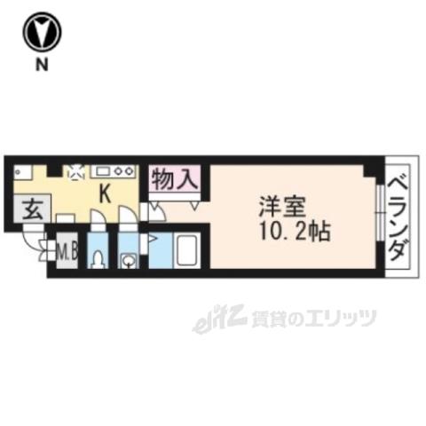 浜大津ヒルズ(1K/6階)の間取り写真