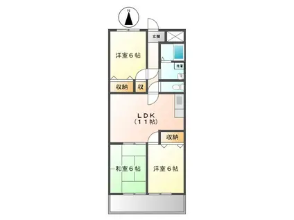 メゾンタキノ(3LDK/4階)の間取り写真