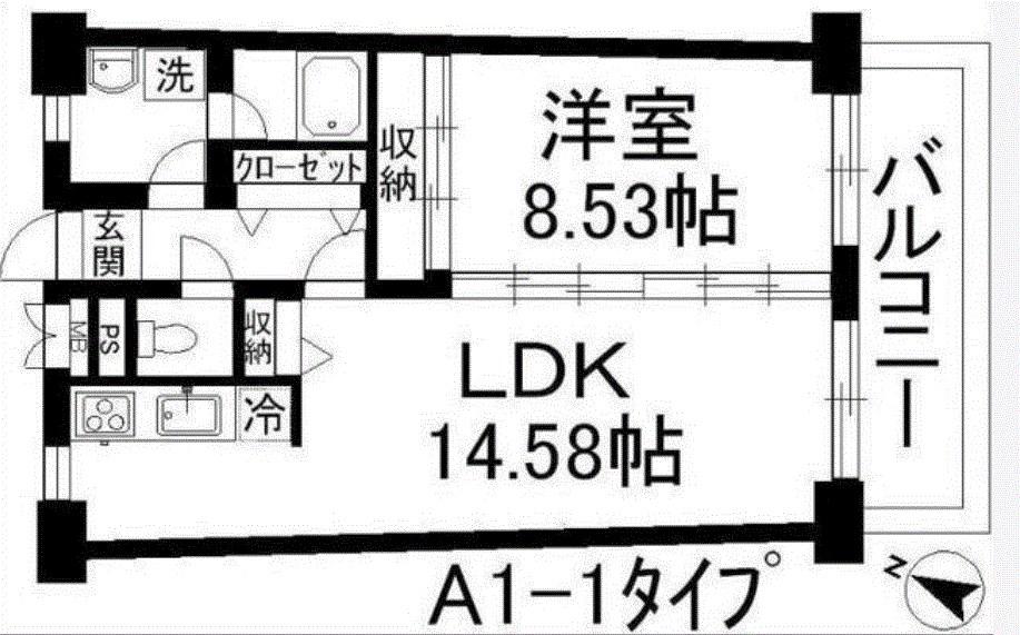 アーバンハイツ住乃江(1LDK/10階)の間取り写真