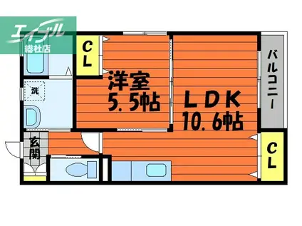 LEREVEII(1LDK/1階)の間取り写真