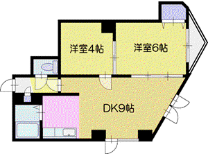 パークヒルズ沢町(2LDK/1階)の間取り写真
