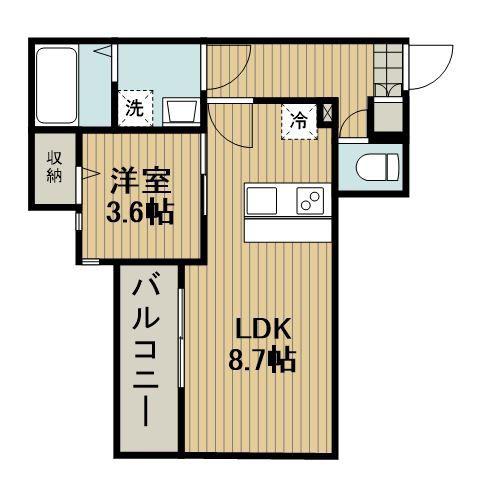 アイエステート新所沢(1LDK/1階)の間取り写真