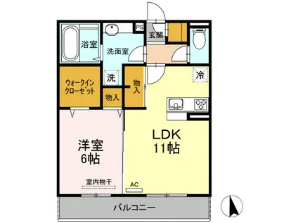ロード88 ミヨシ(1LDK/3階)の間取り写真