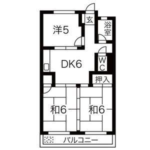 マンション高見(3DK/3階)の間取り写真
