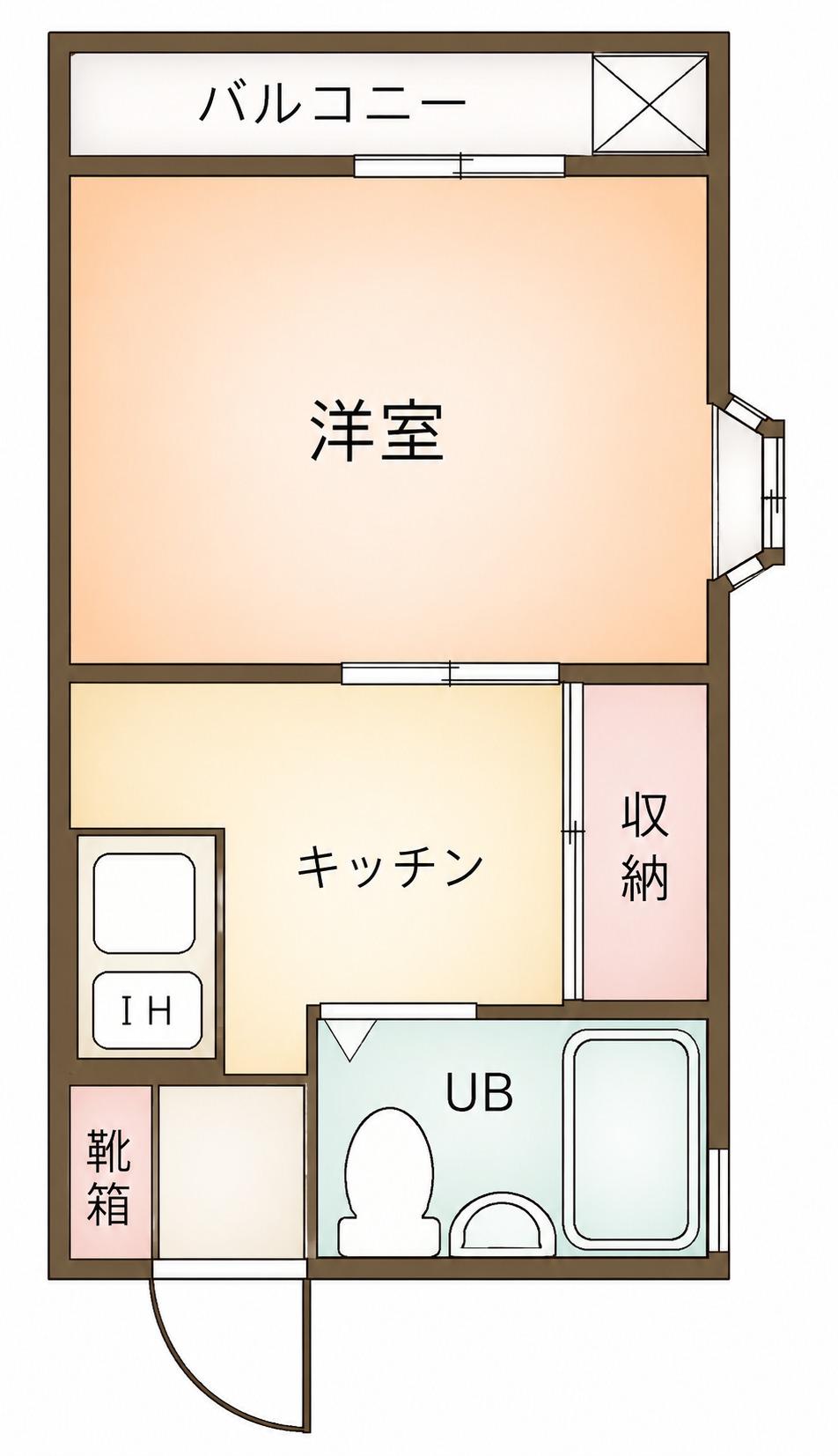 鴨川ビル(1K/2階)の間取り写真