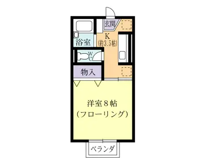 セジュール上野A(1K/1階)の間取り写真