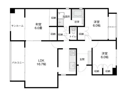 グランフォルム泉野(3LDK/2階)の間取り写真