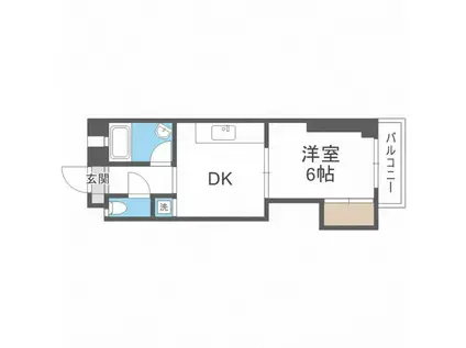 OAK VILLA 大橋駅前(1DK/3階)の間取り写真
