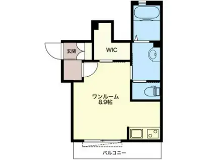 プロヌーブ・マロン(ワンルーム/1階)の間取り写真