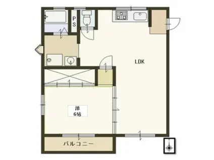 ハイムティファニーB棟(1LDK/3階)の間取り写真