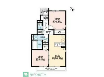 SERENO(2LDK/1階)の間取り写真