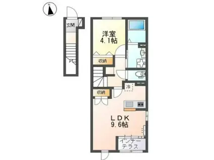 レミリア(1LDK/2階)の間取り写真