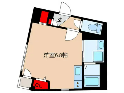 ロイヤル王子本町(ワンルーム/1階)の間取り写真