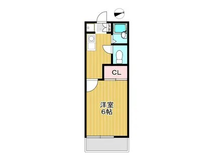 ロアフラット(1K/3階)の間取り写真