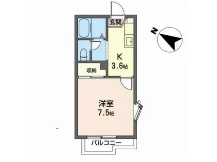 ネバーランド(1K/2階)の間取り写真