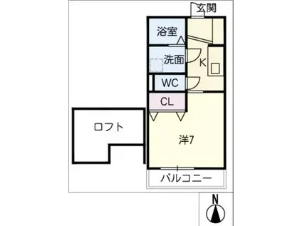 グレースコート(1K/2階)の間取り写真