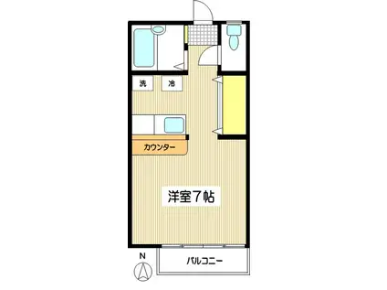 リビオンハイム(1K/2階)の間取り写真