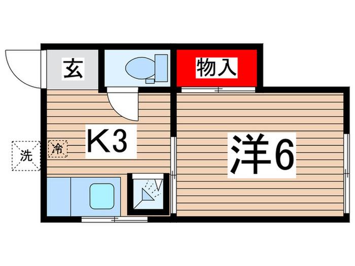 グリーンガーデン(1K/2階)の間取り写真