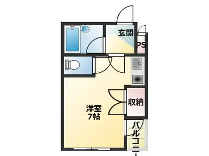 エステートGEN I(ワンルーム/5階)の間取り写真