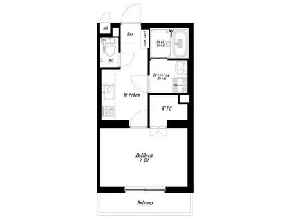フラット麻布III(1K/5階)の間取り写真
