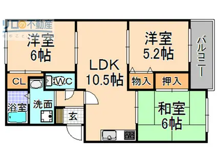 トリヴァンベール武庫川(3LDK/2階)の間取り写真