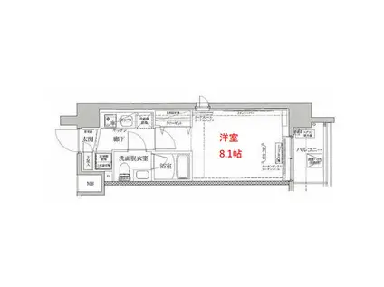 アイルヴァーチェ川崎(1K/2階)の間取り写真
