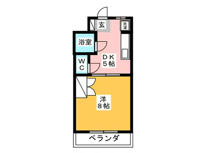フレンドシティII(1DK/3階)の間取り写真