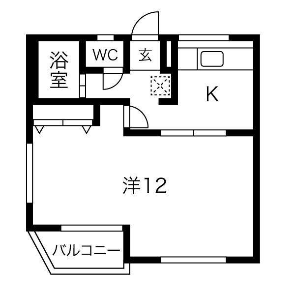 LE CORBUSIER(1K/3階)の間取り写真