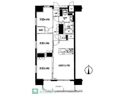 プレシス八王子(3LDK/8階)の間取り写真