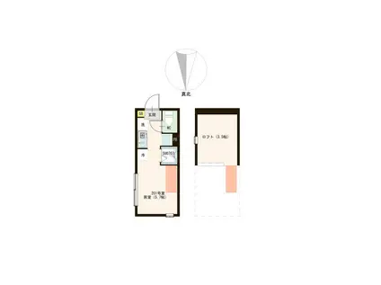 若宮二丁目3(ワンルーム/2階)の間取り写真