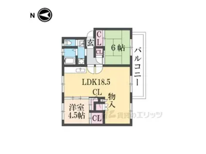 西大寺7号棟(2LDK/4階)の間取り写真
