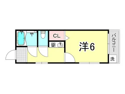 神ノ木ハイム(1K/1階)の間取り写真