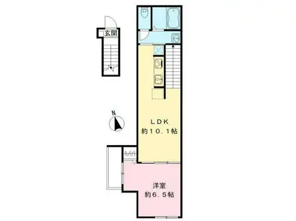 レヴァンフランセ(1LDK/2階)の間取り写真